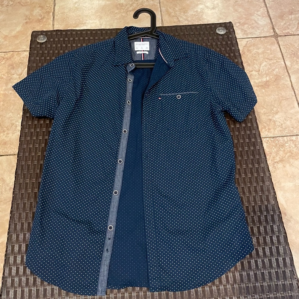 Denim & Flower Button Up Shirt